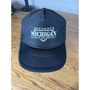 Vintage Michigan‎ Hat Cap Snap Back One Size NASCAR Racing Irish Hills 2000s